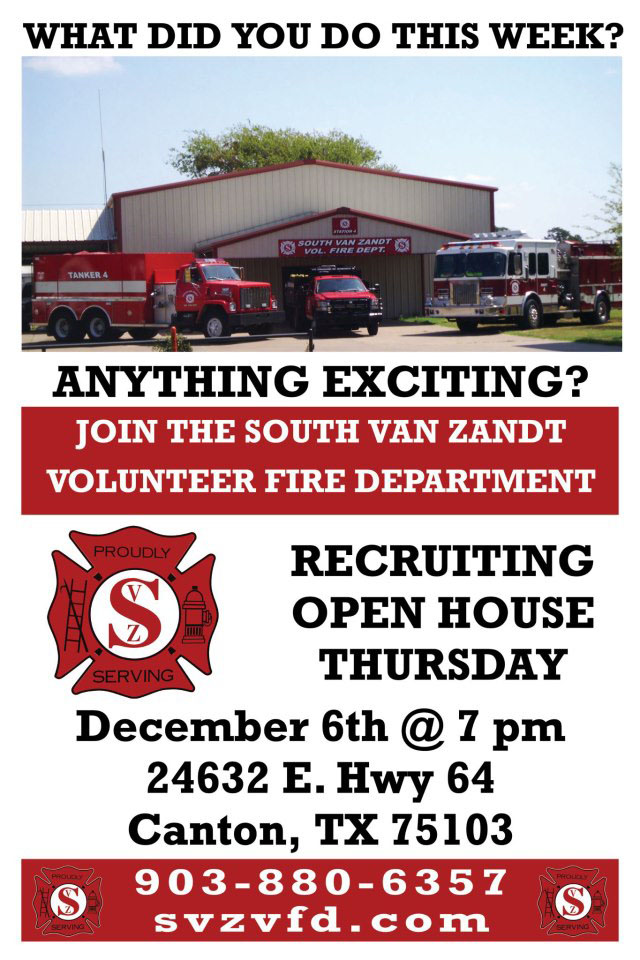 www svzvfd org south van zandt volunteer fire department firefighter emt paramedic hiring flyer